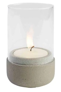 Moderne Beton Windlicht Tischleuchte Teelichthalter 7,5 x 7,5 x 13 cm Gastlando - Bild 1 von 2
