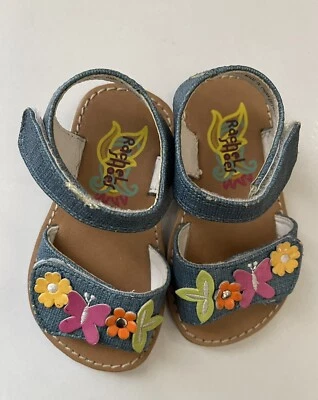 Zapatos Rachel Sandalia Niña Pequeña Talla 5 M Flor y Mariposa Top ¡Linda Sandalia! Foto 1 de 3