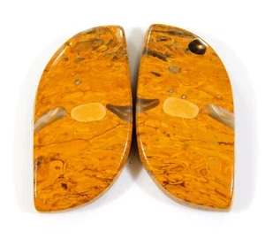 41 Ct 100% Natural Mariam Jasper Pair Fancy Cabochon 33x16x4 MM Gemstone BF=0353 - Picture 1 of 6