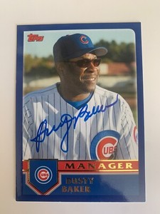 2003 Topps Traded Baseball Card T116 Dusty Baker Manager Signed/Autographed Cubs