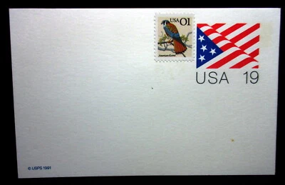 19¢ American Flag Post Card with 1¢ stamp - UNUSED - Image 1 of 2