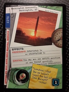 USPC The X-Files CCG - Premiere - RARE Site Card # 72 WASHINGTON MONUMENT DC - Picture 1 of 1