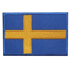 Sweden Country Flag Patch Iron On Patch Sew On Badge Embroidered Patch - Picture 1 of 1