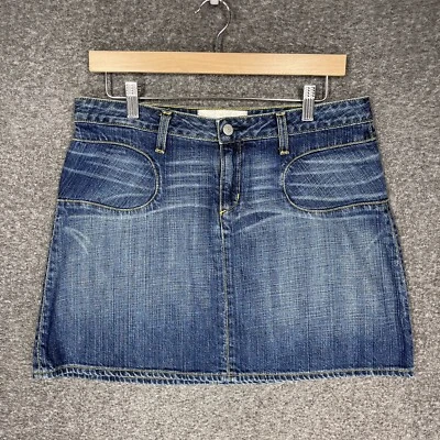 Minifalda vaquera de tela y vaquera de papel Anthro para mujer talla 30 lavado oscuro descolorida Foto 1 de 4