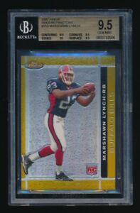 BGS 9.5 MARSHAWN LYNCH 2007 TOPPS FINEST GOLD REFRACTOR ROOKIE CARD RC #/50 GEM+