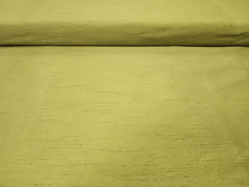 Satin  Apparel Fabric Green Dupioni Style Special Occasion   By the Yard - Image 1 of 1