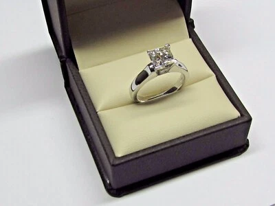 1.50Ct Princess Lab Created Diamond Engagement Wedding Ring14K Solid White Gold - Image 1 of 4
