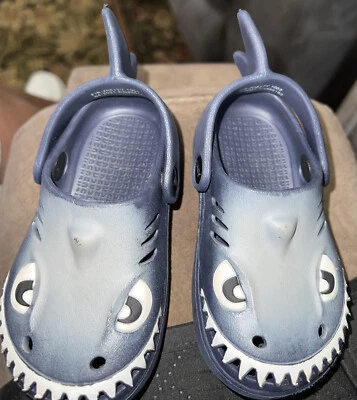 Capelli Unisex Toddler Rubber Clogs Shark  Slip On Gray Size 5. Shark Week - Image 1 of 4