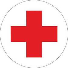 Rotes Kreuz,. Medizin. Aufkleber,  für Erstehilfe Schrank 10cm