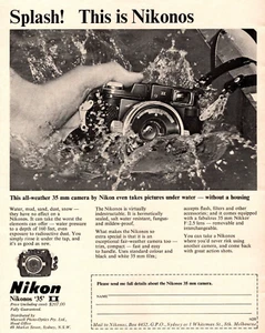 1971 Nikonos II From Nikon Vintage Camera Black & White Australian A4 Print Ad - Picture 1 of 4