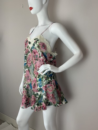 UNDERCOVER Raro Vintage Victorias Secret pizzo mini abito floreale trasparente