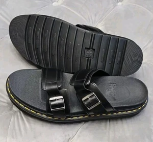 Dr. Doc’s Martens DM Myles Mens 14 US Black Leather Outdoor Strappy Sandals NEW - Picture 1 of 13