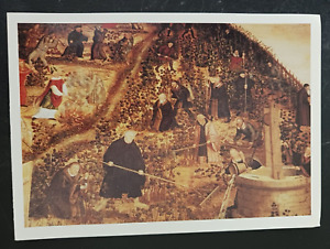 vtg postcard Lucas Cranach Reformers in Vineyard painting art unposted