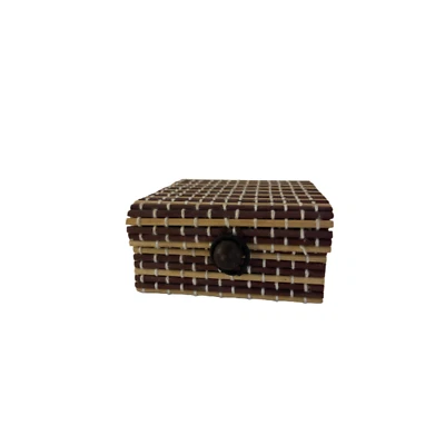 Ceylon Small Handcrafted Bamboo Wooden Home Decorative Jewellery Storage Box New - Image 1 of 4