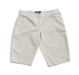 WHITE HOUSE BLACK MARKET Womens Size 0 Khaki Beige Cotton Blend Bermuda Shorts - Picture 1 of 6