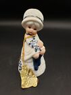 Vintage Royal Majestic Porcelain Bell Biue And White Girl In Bonnet Jasco W/...