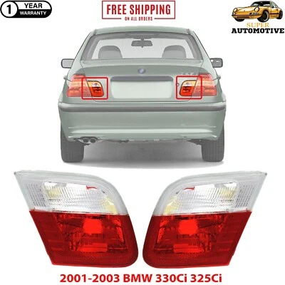 Luz trasera lente y carcasa halógena interior izquierda y derecha para 01-03 BMW 330Ci 325Ci Foto 1 de 4