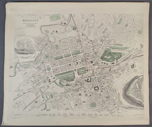 1852 Edinburgh Scotland SDUK Map Hand Colored Engraved City View Antique UK - Picture 1 of 6