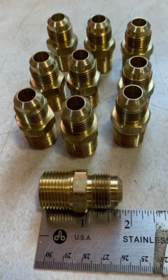 25 NUEVO Braxton Harris 48-88 1/2" OD FLARE X 1/2" MIP CONECTOR LATÓN (E5) Foto 1 de 3