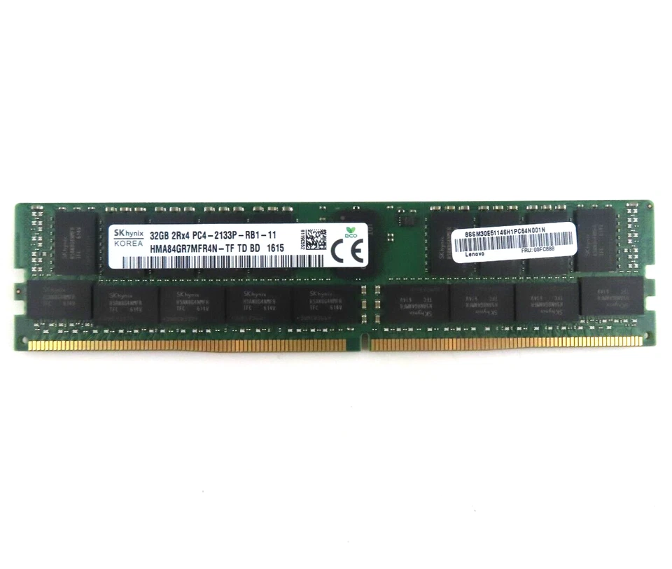 32GB RDIMM 2Rx4 PC4-17000P-R DDR4 2133MHz (288 Pin) Memory - 00FC888 - Image 1 of 1