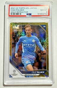 Cole Palmer 2021-22 Topps UCL Japan Rookie Gold Refractor RC #/50 PSA 8 Rare - Picture 1 of 2