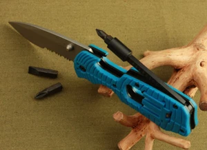 TOP TACTICAL MULTIFUNCTION SURVIVAL FOLDING KNIFE POCKET OUTDOOR CAMPING UTILITY - Picture 1 of 4