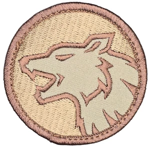 MSM CABEZA DE LOBO MILSPEC MONO TÁCTICO MILITAR DESIERTO GANCHO MORAL PARCHE - Imagen 1 de 2