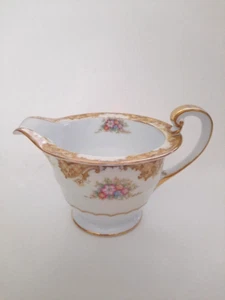 Noritake China "Aurora" Creamer made in Japan/Flowers w/Gold Accents 1930s - Picture 1 of 13