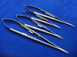 4 PREMIUM O.R GRADE CASTROVIEJO MICRO SURGERY NEEDLE HOLDER STRAIGHT W/LOCK SET - Picture 1 of 3