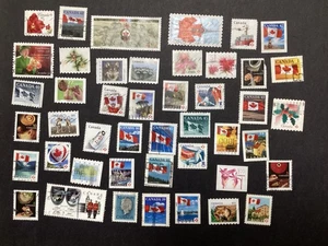 Canada Stamps Lot Modern 1990s +/- Flags Maple Leaf Wildlife Patriotic Used (45) - Picture 1 of 1