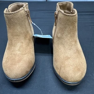 Cat And Jack: Toddler Girl Tan Suede Boots Zip Up Size 6 EUC - Picture 1 of 6