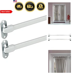 Ovale Flügelstange Gardinenstange 10 mm 8 mm 16-28 Zoll Wandhalterung 2er Set - Bild 1 von 6