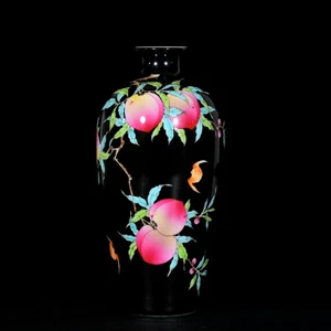 Rare Chinese Collectable Art Famille Rose Porcelain Peach Mei Vase - Picture 1 of 9