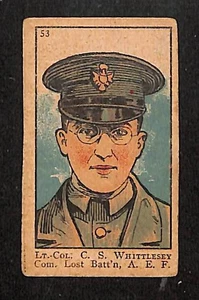 W545, World War I Leaders, Scenes, Insignia, 1920's, #53 CS Whittlesey AEF - Bild 1 von 2