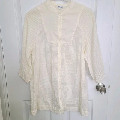 Steven Alan Women’s Long Tunic Blouse with Pleat Details White Size M - Image 1 of 4