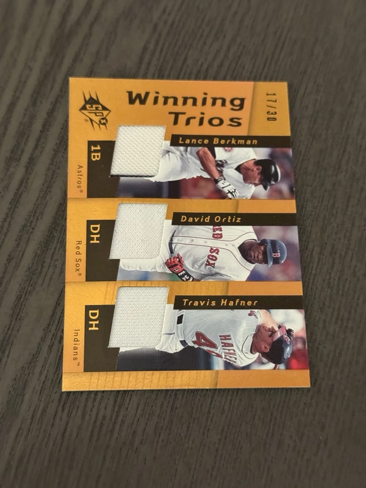 Tríos ganadores SPx 2007 bronce SP/30 David Ortiz Lance Berkman Travis Hafner patio Foto 1 de 2