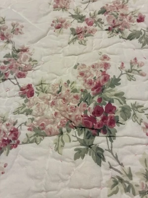 Shabby Chic Sham ESTÁNDAR Acolchado Algodón Floral Rosa Verde Blanco DE COLECCIÓN INDIVIDUAL Foto 1 de 4