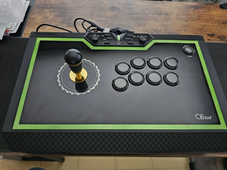 Qanba Q8 arcade stick with ASI Golden Lever - Image 1 of 1