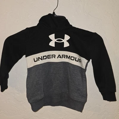 Toddler Under Armour Fleece Pullover Hoodie, 2T, Gray/Black, Cotton Blend - Image 1 of 4