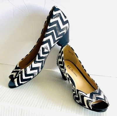 Zapatos CL by Chinese Laundry para mujer talla 8,5 tacón bajo punta abierta Foto 1 de 4