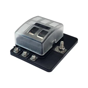 6-Way LED Illuminated Blade Fuse Box Holder Panel — 12V 24V Automotive/Marine - Bild 1 von 4