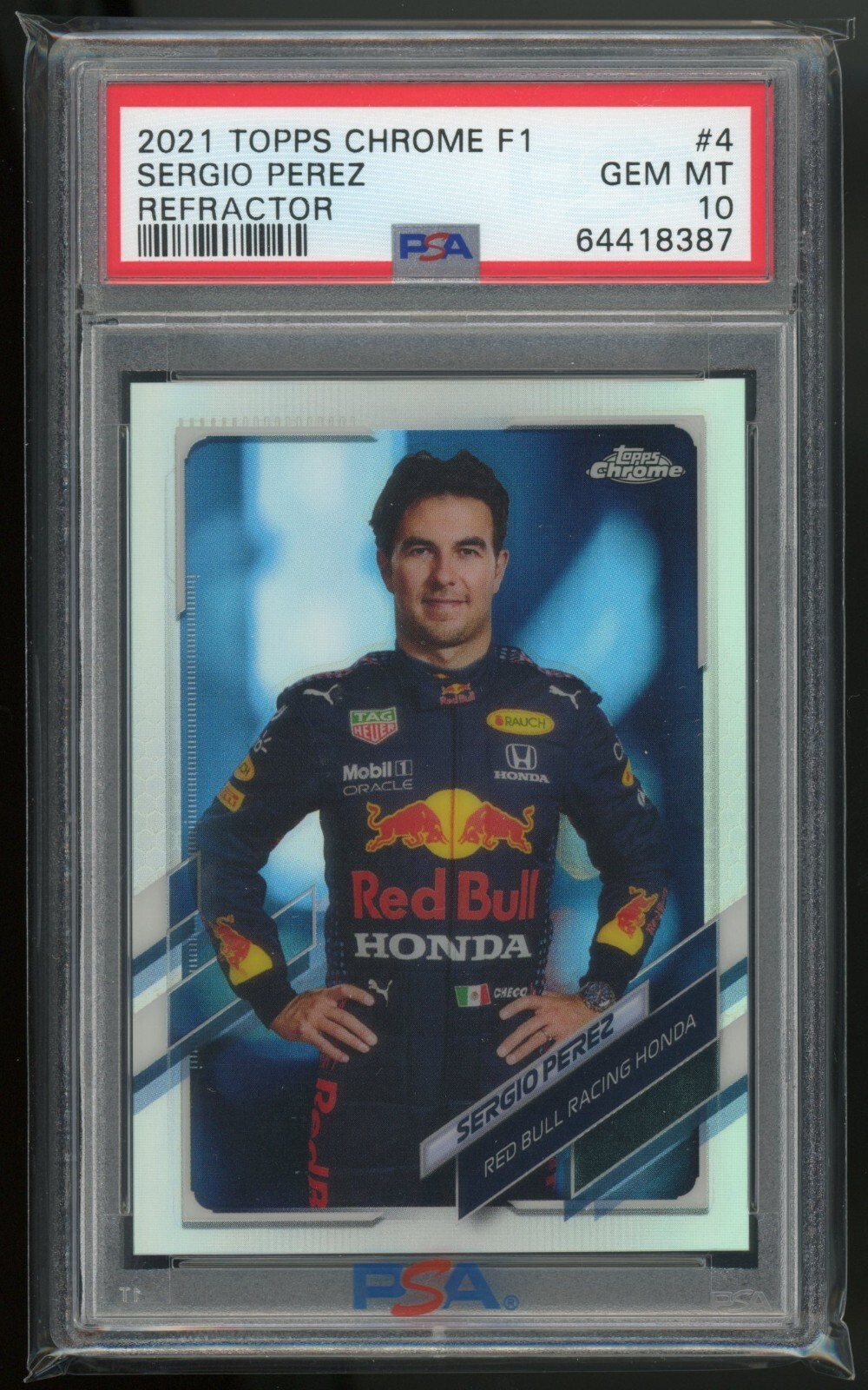 2021 Topps Chrome Formula 1 F1 Refractor #4 Sergio Perez PSA 10