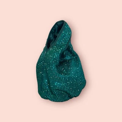 Bolso de mano de lujo J.CREW Santorini con cristales verde abeto oscuro nuevo con etiquetas Foto 1 de 4