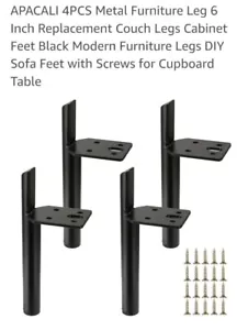 Modern Furniture Legs 7 Inch Metal Furniture Table Leg Black, Steel - Picture 1 of 6