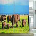 Elephants Walk Together 3D Shower Curtain Waterproof Fabric Bathroom Decoration