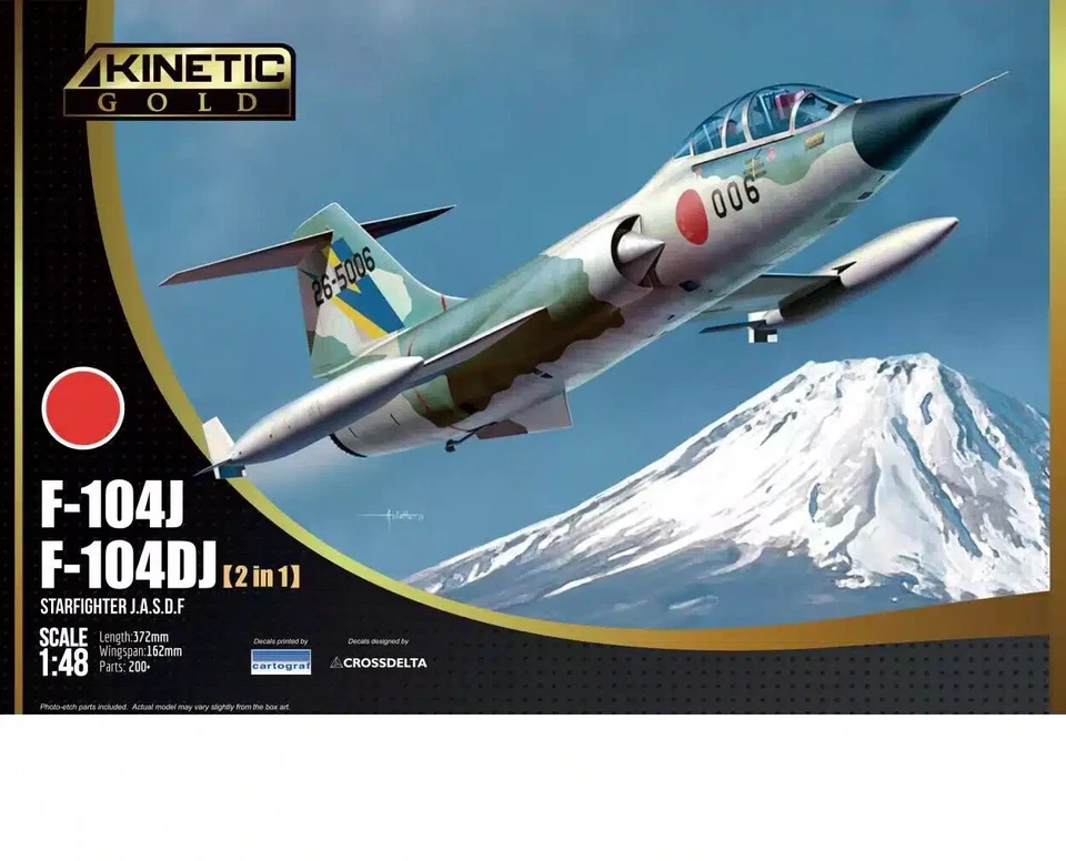Kinetic 48092 F-104J/F-104DJ Starfighter J.A.S.D.F (2in1) Kit Montaggio 1/48 - Immagine 1 di 1