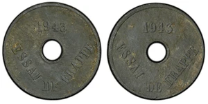 Essai de frappe 20 Centimes 1943 Inédit PCGS SP Genuine - MA - Imagen 1 de 2