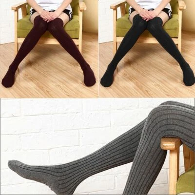 Women Winter Soft Fashion Cable Knit Over knee Long Boot Warm Thigh High Socks - Image 1 of 4