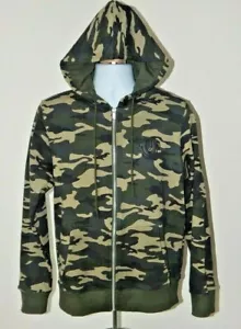 NWT MEN'S TRUE RELIGION Premium CORE ZIP UP Fleece Hoodie Jacket CAMO Sze LARGE - Picture 1 of 7