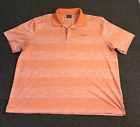 Polo homme à rayures orange Greg Norman Tasso Elba Play Dry Golf taille 2XL